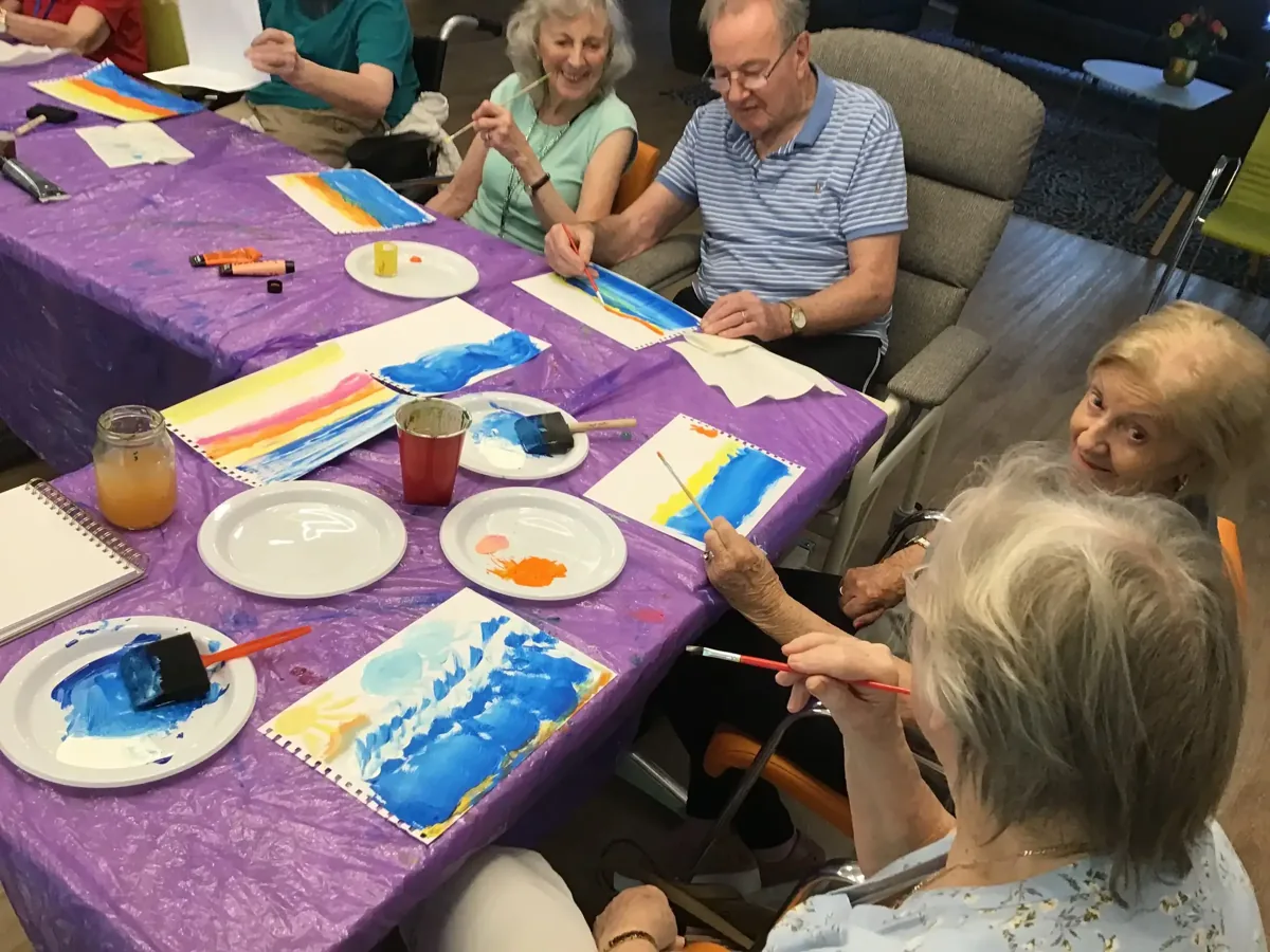 A small group of residents enjoying time together